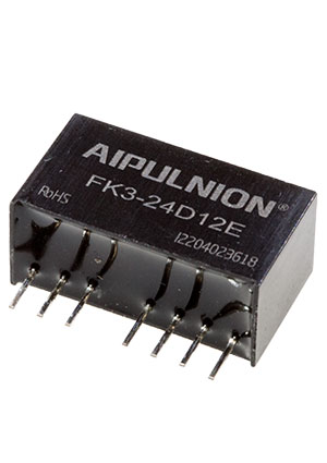 FK3-24D12E, DC-DC ��������������� 2 ������ 3�� 12� 250��� SIP (TMR3-2422) 22*9.5*12�� 1,5��