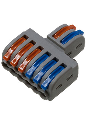 Rexant СМК 2х3, клемма разветв. 2 полюса с монт. площадкой (1 ввод, 3 вывода на полюс) клеммные зажимы