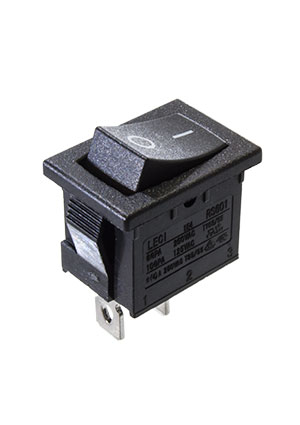 RS601B-1010011BB, R19A-12BBBT-G, переключатель клавишный   ON-OFF 250V 6А black  (analogue B100G-B S