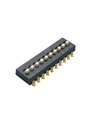Gangyuan CDM-10-V, DIP переключатель, SMT, 10 poles, расстояние между выводам 2.54мм 10 поз. 2.54мм =2-1825 DIP-переключатели