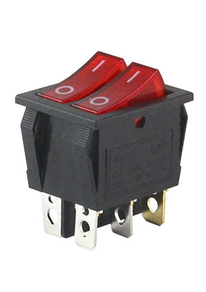 TDM electric IRS-101-R, Клавишный переключатель красный с подсветкой 1з+1з переключатели клавишные