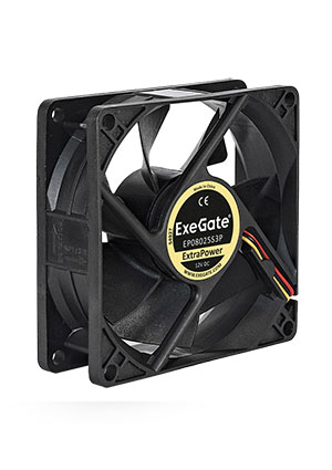 ���������� ExeGate ExtraPower EP08025S3P, 80x80x25 ��, ��������� �����, ���������� 12� ExtraPower, 8