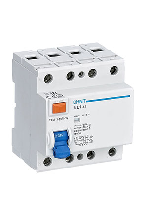 CHINT 200223, УЗО NL1-63 4P 25A 30mA 6kA тип AC (DB) УЗО