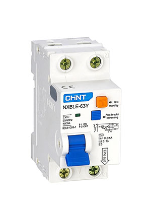 105524, Выключатель автоматический дифференциального тока 1п+N C 16А 10мА электрон. тип AC 4.5кА NXB
