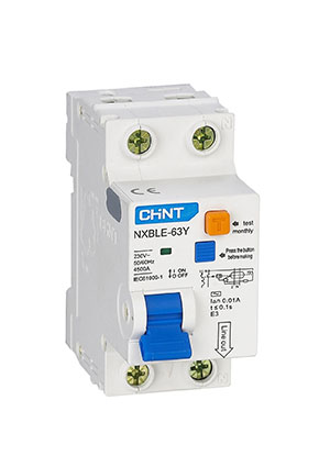 CHINT 105522, Диф. автомат NXBLE-63Y 1P+N 6А 10mA электронный тип AС, х-ка С, 4,5kA дифференциальные автоматы
