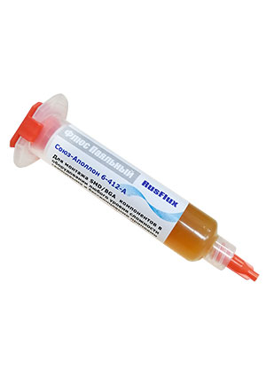 Rusflux Союз-Аполлон 6-412-A 10г, флюс-гель для SMD/BGA безотмывочный флюс и паста
