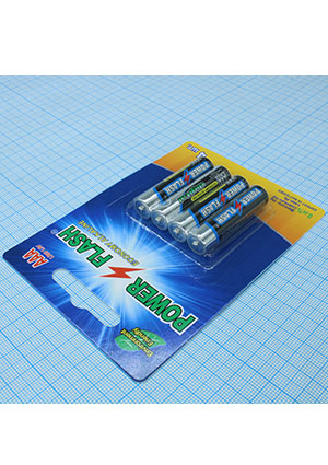 P-FLASH LR03 ECONOMY B4, Батареи щелочные (Zn-MnO2) батарейки