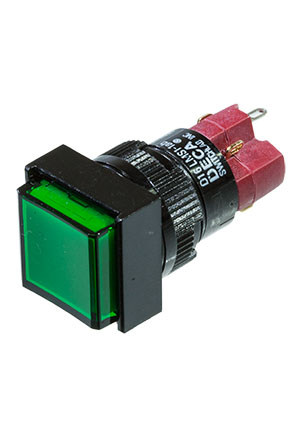 DECA D16LMS1-1ABCG, кнопка без фиксации 250В 5А зеленый кнопки с подсветкой