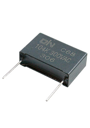DIN C681043DGEMS2CAA00, Y2 конденсатор 0.1uF 20% 300Vac =B32023A3104M000 конденсаторы помехоподавляющие
