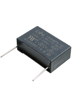 DIN X2105K2FAH70AAH/ZDIN, X2 конденсатор 1uF 10% 330Vac =B32924C3105K000 конденсаторы помехоподавляющие