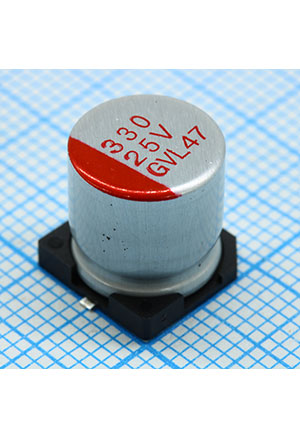 GV1E331MG105000CR0ST, SMD - 25V 330uF /10*10.5/105 C Polymer Hybrid