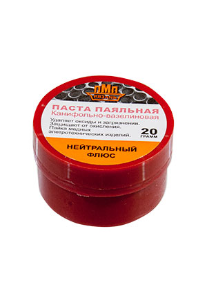 ПМП ПАСТА ПАЯЛЬНАЯ, канифольно-вазелиновая пластик.банка 20гр флюс и паста