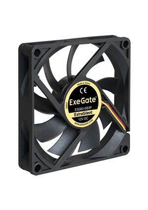 ���������� ExeGate ExtraSilent ES08015B3P, 80x80x15 ��, ������� ������, ���������� 12� ExeGate Extra