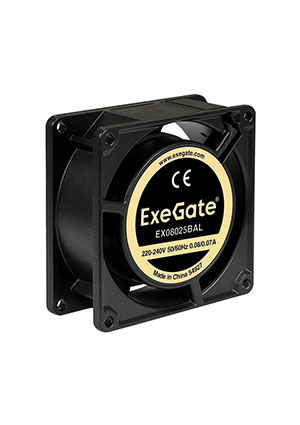 ExeGate Вентилятор 220В ExeGate EX08025BAL, 80x80x25 мм, двойной шарикоподш, п, Вентилятор 220В 80x80x25 мм, AC вентиляторы