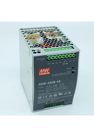 Mean Well DDR-480B-48, DC-DC на DIN, 480Вт вх.16.8:33.6В, вых.48В/10А DC-DC преобразователи на DIN-рейку