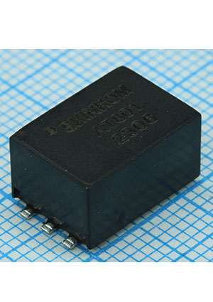 AT801, Трансформатор  1:1 DCR=115 Ohm 6 выводов, 12.8х9.6х7.8мм