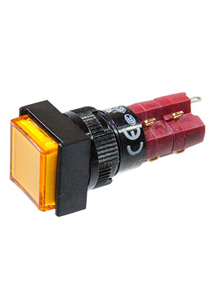 DECA D16LAS1-2ABJY, кнопка с фиксацией LED подсветка 250В 5А желтый кнопки с подсветкой