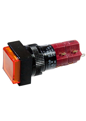 DECA D16LAS1-2ABJO, кнопка с фиксацией LED подсветка 250В 5А оранжевый кнопки с подсветкой