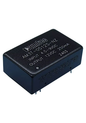 AM3T-0512S-NZ, ��������������� DC/DC �� �������� ����� 3�� ���� 4.5:9� ����� 12�/0.25�, �������� 150