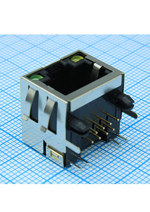 KLS L-KLS12-108-8P8C-1x1-2-G/Y-0-05, Разъёмы на плату разъемы телефонные и сетевые