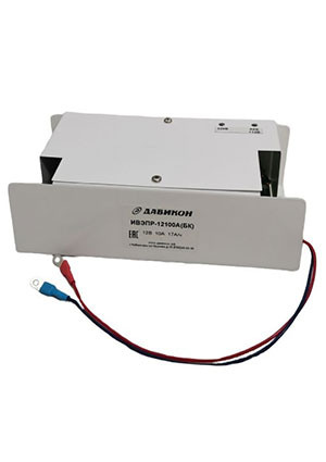 Давикон ИВЭПР-12100А-БК, Блок питания резервированный 12В 10А, металлический корпус, для систем безопасности AC-DC источники с резервированием