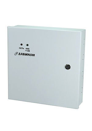 Давикон ИВЭПР-1280А-17, Блок питания резервированный 12В 8А, металлический корпус, под 1шт. АКБ 17Ач; 1шт. А AC-DC источники с резервированием