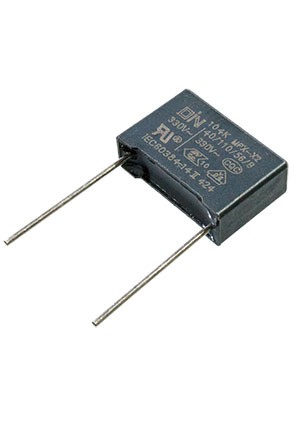 DIN C6210470EDKT2CAA00, X2 конденсатор 0.1uF 10% 330Vac шаг 15мм 18x12x6 конденсаторы помехоподавляющие