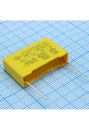 AnXon SMXVG474KE2XXAB2315, фильтр X2 0.47uF 10% 310Vac P:22.5mm конденсаторы помехоподавляющие