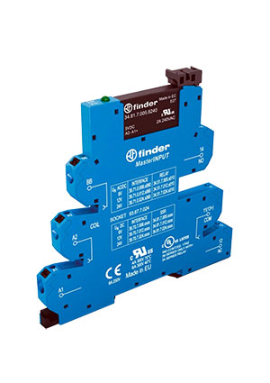 FINDER 39.70.7.024.9024, Интерфейсный модуль (сборка 34.81.7.024.9024 + 93.67.7.024), твердотельное реле, с интерфейсные реле