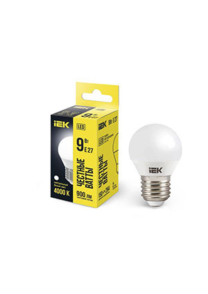 LLE-G45-9-230-40-E27, ����� ������������ G45 9�� ��� 4000� �����. ���. E27 230� IEK LLE-G45-9-230-40