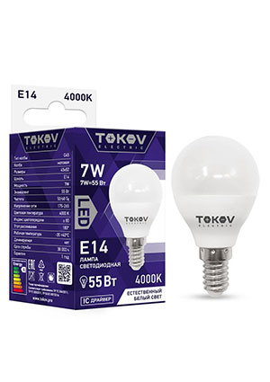TKE-G45-E14-7-4K, ����� ������������ 7�� G45 4000� �14 176-264� TOKOV ELECTRIC TKE-G45-E14-7-4K