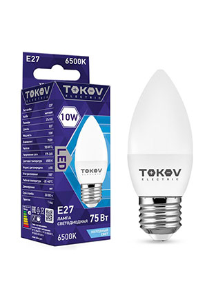 TKE-C37-E27-10-6.5K, ����� ������������ 10�� �37 6500� �27 176-264� TOKOV ELECTRIC TKE-C37-E27-10-6.