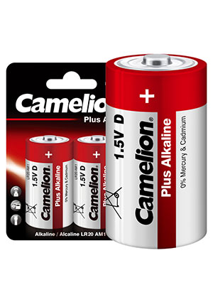 1654, ������� ������� ����������� D/LR20 1.5� Plus Alkaline LR20-BP2 BL-2 (�����.2��) Camelion 1654