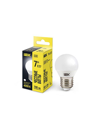 LLE-G45-7-230-40-E27, ����� ������������ G45 7�� ��� 4000� �����. ���. E27 630�� 230-240� IEK LLE-G4