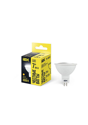 LLE-MR16-7-230-30-GU5, ����� ������������ MR16 7�� 3000� ����. ���. GU5.3 630�� 230-240� IEK LLE-MR1