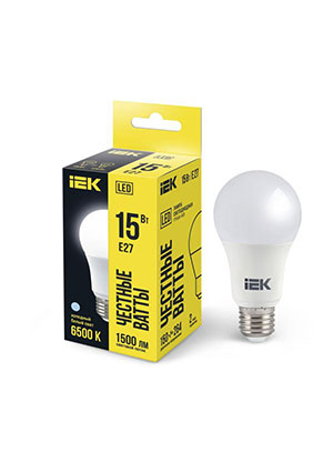 LLE-A60-15-230-65-E27, ����� ������������ A60 15�� ����������� 230� 6500� E27 IEK LLE-A60-15-230-65-