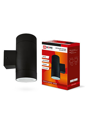 IN HOME 4690612023533, Светильник НБУ ЦИЛИНДР-2xGX53-BL 16Вт IP54 230В уличный настен. двусторон. под лампу уличное и дорожное освещение