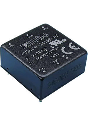 AM20CW-2415S-NZ, DC/DC, 20��, ���� 9:36�, ����� 15�/1.333�, �������� 1500� DC, ��� 91%, ������������
