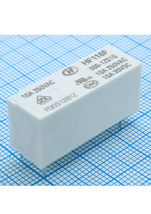 HF118F/005-1ZS1G, ���� 5�, 1 Form C, 10A 250VAC