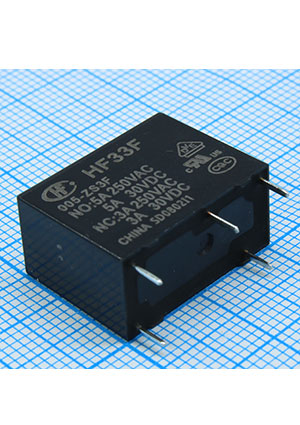 HF33F/005-ZS3F, C������ ���� 5VDC 5A SPDT