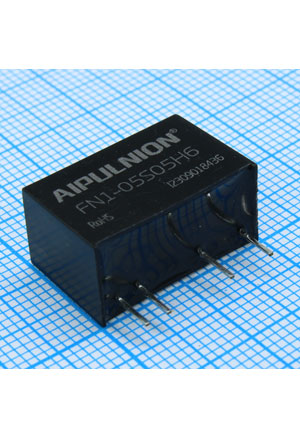 FN1-05S05H6, DC/DC, 1��, ���� 4.5:5.5�, ����� 5�/0.2�, �������� 6000� DC, ��� 78:80%, ������������ �