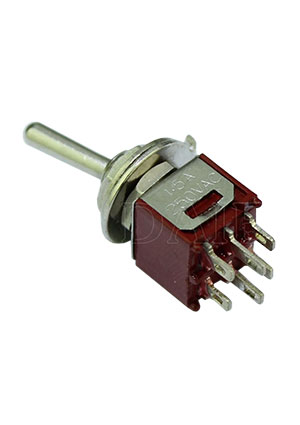 DAIER SMTS-203, тумблер 6 контактов, 1.5А 250В ON-OFF-ON тумблеры