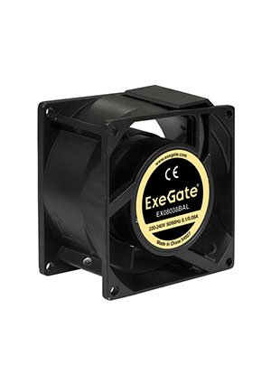 ExeGate EX08038BAL, Вентилятор 220В 80x80x38 мм, двойной шарикоподш, провод 30см, 2500RPM, 37dBA AC вентиляторы