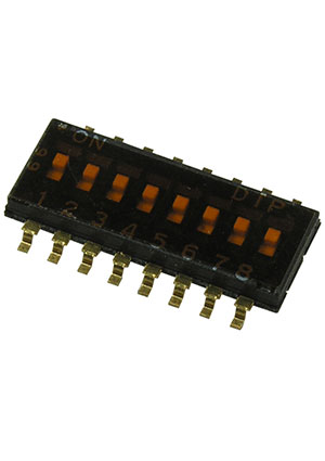 DIPTRONICS DHN-08-T-V-T/R, DIP переключатель 8 поз. SMD 1.27мм (NHDS-08) DIP-переключатели