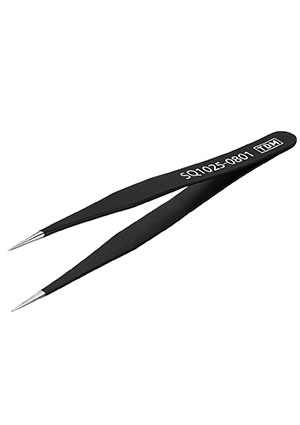 TDM electric SQ1025-0801, Пинцет антистатический прямой 122мм, острое жало пинцеты, зажимы, инсерторы, экстракторы
