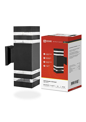 IN HOME 4690612037950, Светильник НБУ POLO-S-2хA60-BL E27 IP65 230В уличный настен. двусторон. под лампу 2хA уличное и дорожное освещение