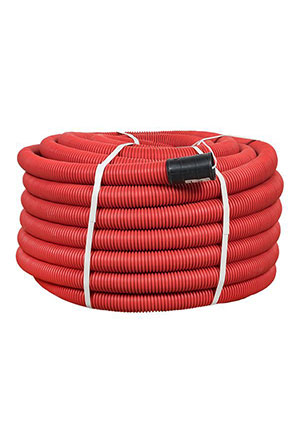 EKF tg2st-50-50m, Труба гофрированная двустенная ПНД гибкая d50мм с протяжкой SN13 красн. (уп.50м) PROxi аксессуары для систем прокладки кабеля