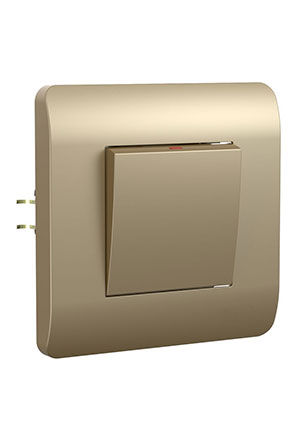 CHINT 431400, (NEW3-E) Выключатель 1-клавишный без фиксации, 10А, шампань выключатели
