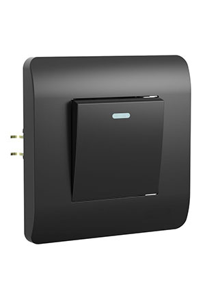 CHINT 431469, (NEW3-E) Выключатель 1-клавишный  с подсветкой, 10А, черный выключатели