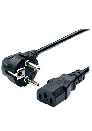 GoPower Кабель питания евровилка CEE 7/7-C13 (f) 1.8м ПВХ 0.75мм черный шнуры сетевые